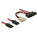 Delock kabel SAS 29-pin+napájení / 2x SATA 7-pin 50 cm