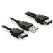 DeLock kabel Power eSATA (eSATAp) samec na eSATA+USB-A samec 1m