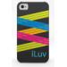 iLuv ZIG ZAG - vícebarevný silikonový obal pro iPhone 4 - černá