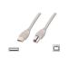 Digitus USB kabel A/samec na B-samec, 2x stíněný, béžový, 1,8m 
