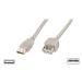 Digitus USB kabel prodlužovací A-A, 2xstíněný 1.8m, šedý