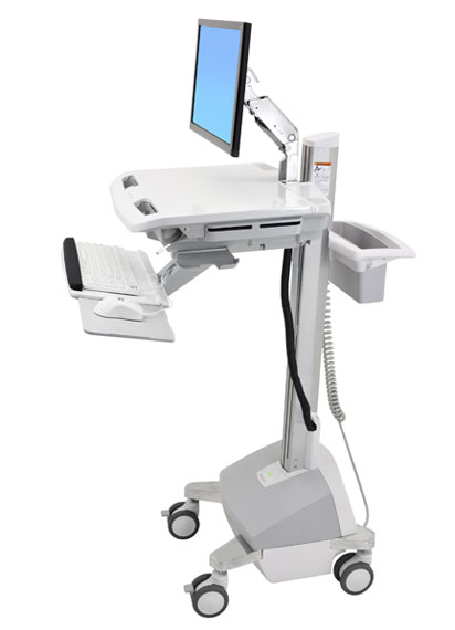 ERGOTRON StyleView® Cart with LCD Arm, Powered, pojízdný vozík s napájením, rameno pro LCD,  kláv.