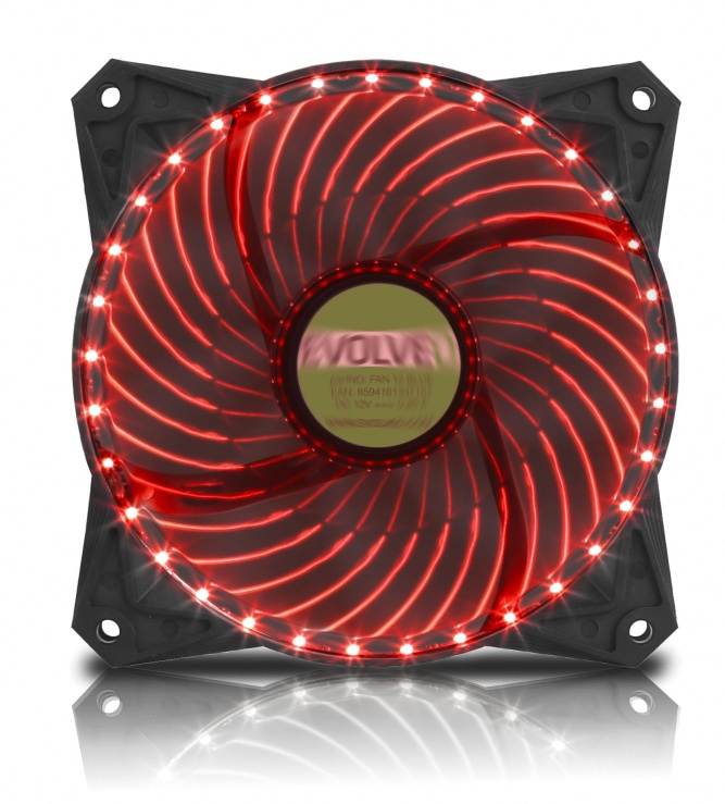 EVOLVEO ventilátor 120mm, LED 33 bodů, červený