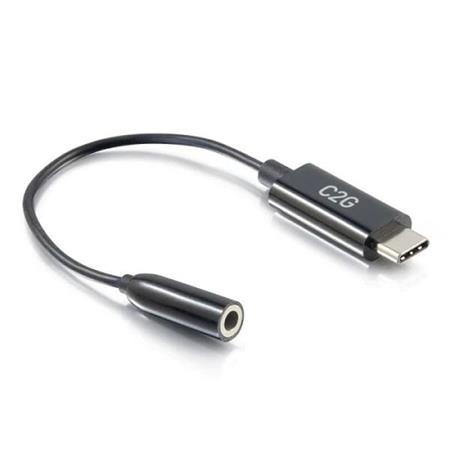C2G USB C to Aux (3.5mm) Adapter - USB C Audio Adapter - USB-Cto headphone jack adapter