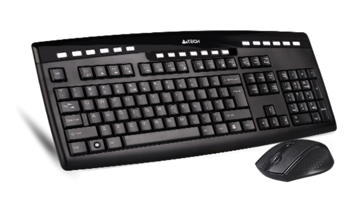 A4tech 9200F set bezdr. kláv. + bezdr. V-Track optická myš,CZ/US, USB