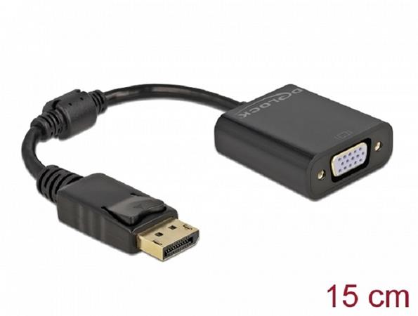 Delock Adaptér DisplayPort 1.2 samec na VGA samice pasivní černá