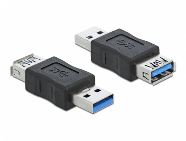 Delock Blokátor přenosů dat ze zástrčkového adaptéru USB 3.0 Typu-A na zásuvkový Typu-A