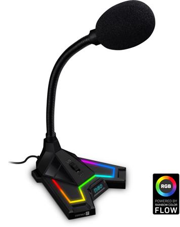CONNECT IT NEO RGB ProMIC mikrofon, podsvícený, USB, ČERNÝ