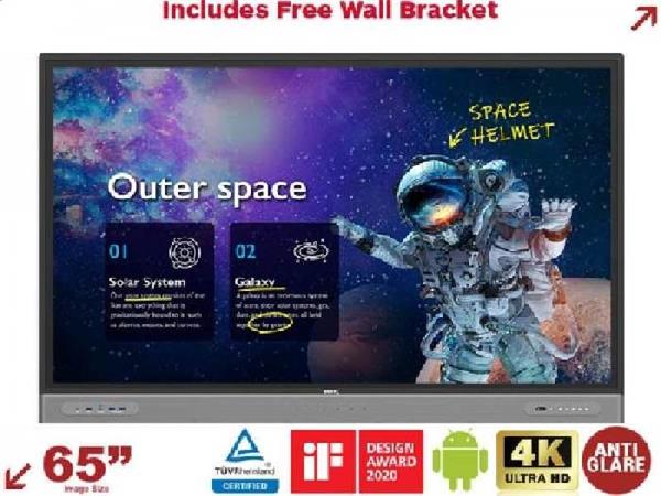 BenQ LCD RM6503 65" 4K 3840x2160 Touch/400 nits/3xHDMI/VGA/7xUSB-A/3xUSB-B/1xUSB-C/2xRJ45/RS232/3.5mm/VESA/2x16W repro