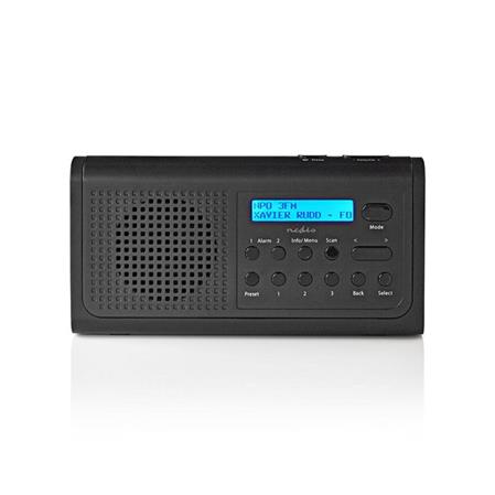 Nedis RDDB1500BK - Digitální Rádio DAB+ / FM | 3,0 W | FM | Hodiny a Budík | Černá