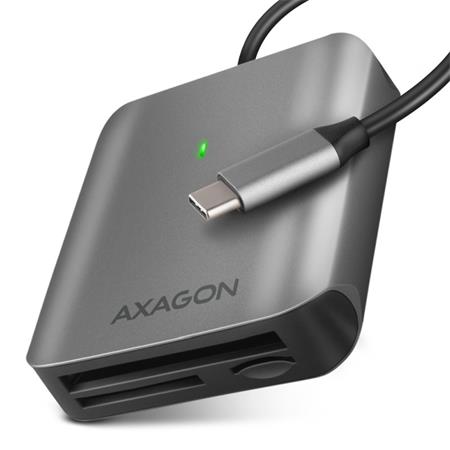 Axagon CRE-S3C, hliníková vysokorychlostní USB-C 3.2 Gen 1 čtečka paměťových karet. 3 sloty, UHS-II