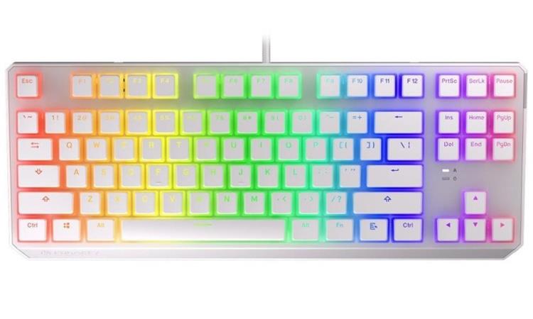 Endorfy herní klávesnice Thock TKL OWH Pudd.Kailh BL RGB /USB/ blue sw. / drátová / mechanická / US layout / bílá RGB