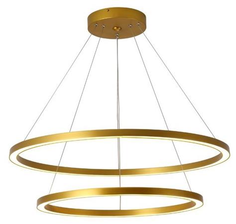 IMMAX NEO FINO SMART závěsné svítidlo 2 kruhy, 60+80cm, 93W zlaté, Zigbee 3.0, TUYA