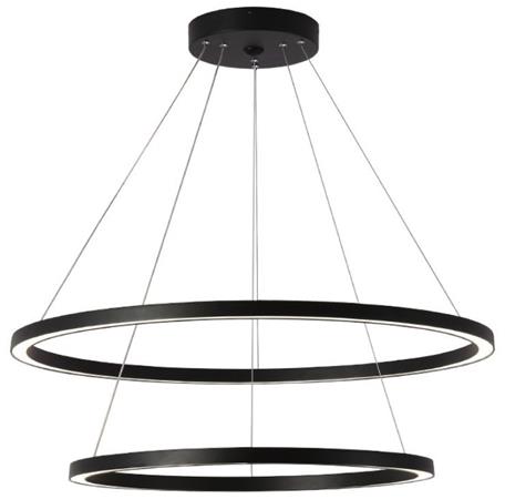 IMMAX NEO FINO SMART závěsné svítidlo 2 kruhy, 60+80cm, 93W, černé, Zigbee 3.0, TUYA