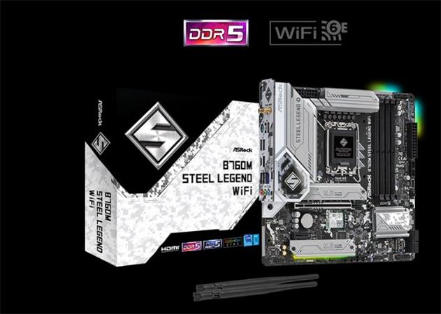 ASROCK B760M STEEL LEGEND WIFI (intel 1700 12+13gen, 4xDDR5 7200MHz, 4xSATA3, 3x M.2, HDMI+DPort +eDP, 1xGLAN, mATX)